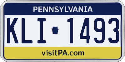 PA license plate KLI1493