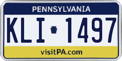 PA license plate KLI1497