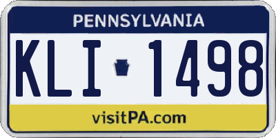 PA license plate KLI1498