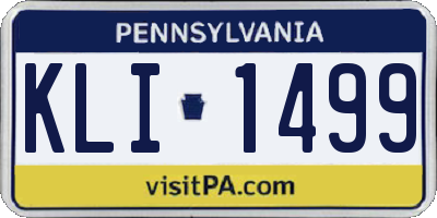 PA license plate KLI1499