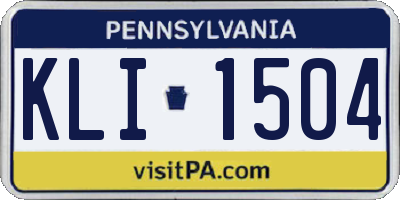 PA license plate KLI1504