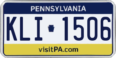 PA license plate KLI1506