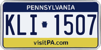 PA license plate KLI1507