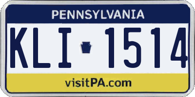 PA license plate KLI1514
