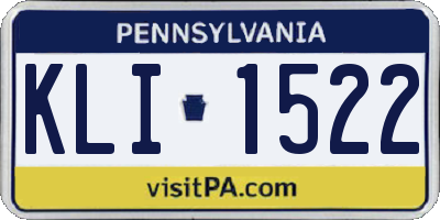 PA license plate KLI1522