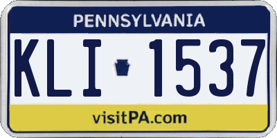 PA license plate KLI1537