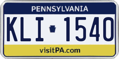PA license plate KLI1540