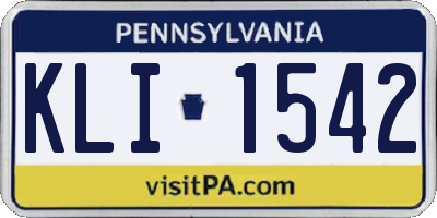 PA license plate KLI1542