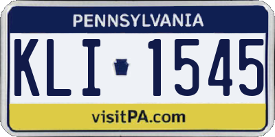 PA license plate KLI1545