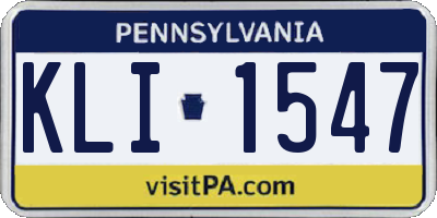 PA license plate KLI1547