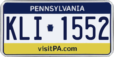 PA license plate KLI1552