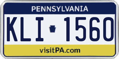 PA license plate KLI1560