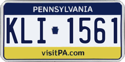 PA license plate KLI1561