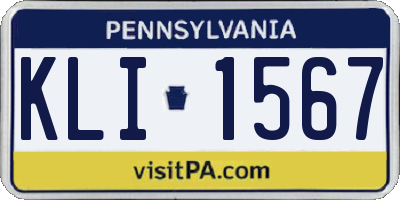 PA license plate KLI1567
