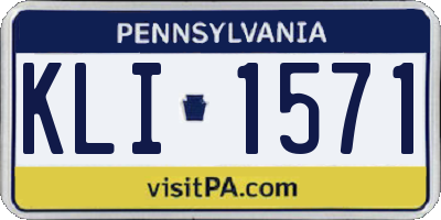 PA license plate KLI1571
