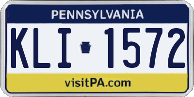PA license plate KLI1572