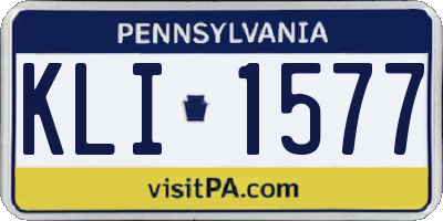 PA license plate KLI1577