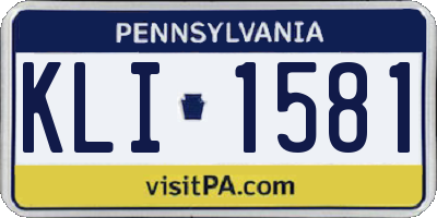 PA license plate KLI1581