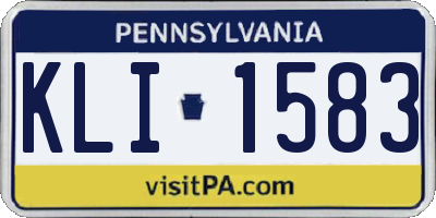 PA license plate KLI1583