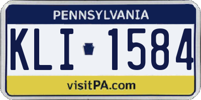 PA license plate KLI1584