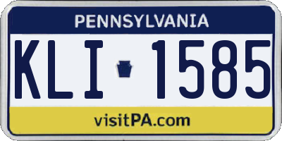 PA license plate KLI1585