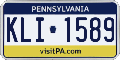 PA license plate KLI1589