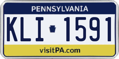 PA license plate KLI1591