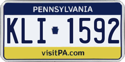 PA license plate KLI1592
