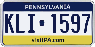 PA license plate KLI1597