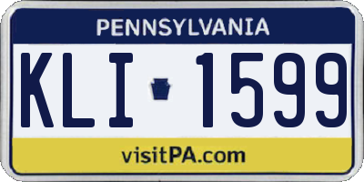 PA license plate KLI1599
