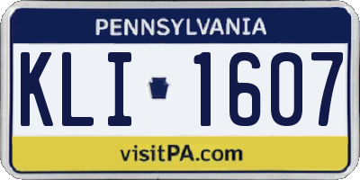 PA license plate KLI1607