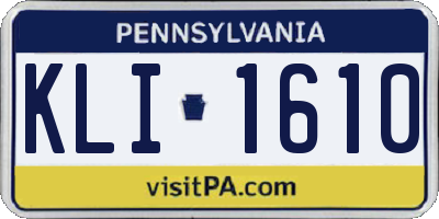 PA license plate KLI1610