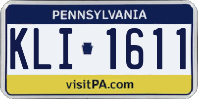 PA license plate KLI1611