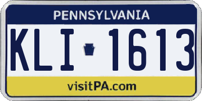 PA license plate KLI1613