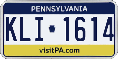 PA license plate KLI1614