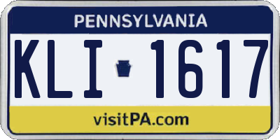PA license plate KLI1617