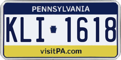 PA license plate KLI1618