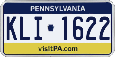 PA license plate KLI1622