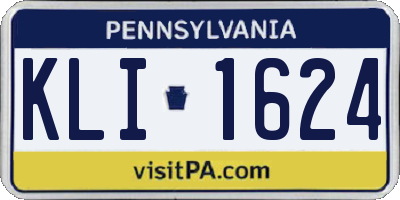 PA license plate KLI1624