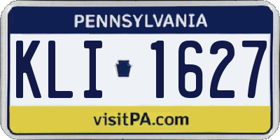 PA license plate KLI1627