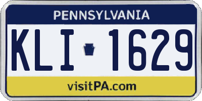 PA license plate KLI1629