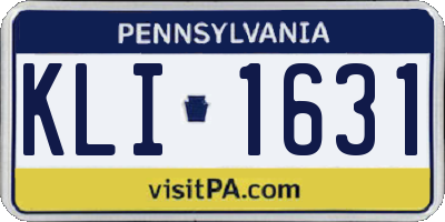 PA license plate KLI1631
