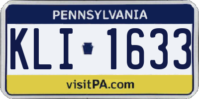 PA license plate KLI1633