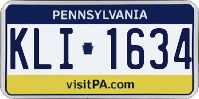 PA license plate KLI1634