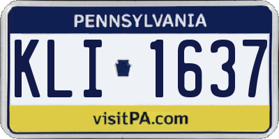 PA license plate KLI1637