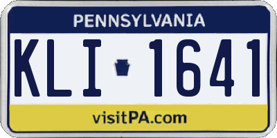 PA license plate KLI1641