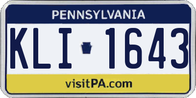 PA license plate KLI1643