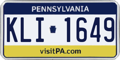 PA license plate KLI1649