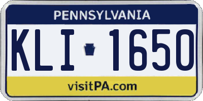 PA license plate KLI1650