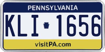 PA license plate KLI1656